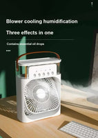 3-in-1 Mini Portable Air Cooler, Humidifier & LED Night Light – Household & Office Fan