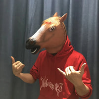 Halloween Mask Ball Cosplay Latex Horse Head Mask Animal Head Set Horse Mask Dog Horse Jun Horse Mask