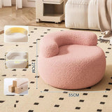 Lamb Wool Round Backrest Footstool