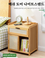 Solid Wood Nightstand – Modern Bedside Drawer Cabinet