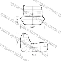 Caterpillar Single Sofa Lazy Couch Tatami Living Room Bedroom Lovely Leisure Single Chair Reading Chair Balcony Rocking Chair
