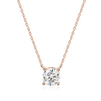 Rose Gold Moissanite Pendant Necklace – 1-5CT, Sterling Silver 925