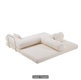 Mia 3 Seater Corduroy Compressed Sofa Bed (Cream)