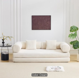 Mia 3 Seater Corduroy Compressed Sofa Bed (Cream)