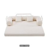 Mia 3 Seater Corduroy Compressed Sofa Bed (Cream)