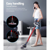 Devanti Handheld Vacuum Cleaner Cordless Stick Handstick Vac Bagless 2-Speed Red