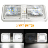 12/V RV Interior LED Ceiling Light Boat Camper Trailer Caravan Double Dome Light