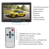 12-24v 4 Pin 7" Inch Car Rear View Reverse Camera Kit Monitor Truck Bus IR 18LED