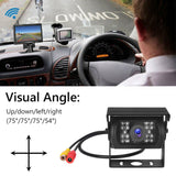12-24v 4 Pin 7" Inch Car Rear View Reverse Camera Kit Monitor Truck Bus IR 18LED