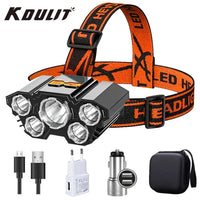 USB Rechargeable Headlamp Portable 5LED Headlight Built in Battery Torch Portable Working Light Fishing Camping Head Light Jack's Clearance