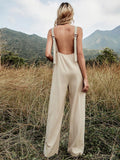 Wide Leg Backless Jumpsuit Trendsi