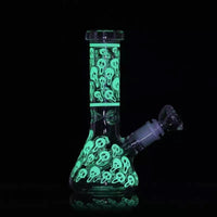 Glow in the Dark Skull Glass Waterpipe Jack's Clearance