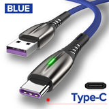 5A 2m USB Type C Fast Charging Mobile Phone Android Charger Type-C Data Cable Jack's Clearance