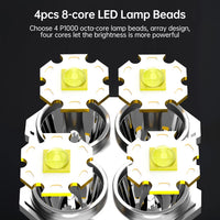 Powerful LED Flashlight USB Rechargeable Handheld Lantern Camping Portable Lamp Built in Battery Lighting COB 4 LED Flashlights Jack's Clearance
