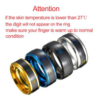 Smart Sensor Body Temperature Ring Stainless Steel Fashion Display Real-time Temperature Test Finger Rings Jack's Clearance