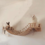 Wall-mounted Cat Hammock Bed Pet Furniture Kitten Wall Shelf Set Cat Perch Wooden Scratching Climbing Post Cat Tree House Toy Jack's Clearance