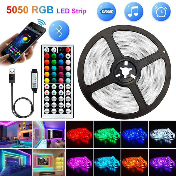 5V USB WIFI Bluetooth 1M-30M 5050 USB Led Strips Light Waterproof RGB Led Diode Ribbon Lamp For Decoration Bedroom TV BackLight Jack's Clearance