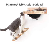Wall-mounted Cat Hammock Bed Pet Furniture Kitten Wall Shelf Set Cat Perch Wooden Scratching Climbing Post Cat Tree House Toy Jack's Clearance