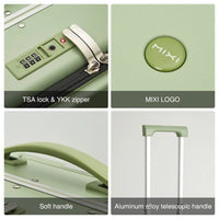 Mixi Patent Design Aluminum Frame Suitcase Carry On Rolling Luggage Beautiful Boarding Cabin Jack's Clearance