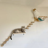 Wall-mounted Cat Hammock Bed Pet Furniture Kitten Wall Shelf Set Cat Perch Wooden Scratching Climbing Post Cat Tree House Toy Jack's Clearance