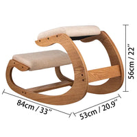 VEVOR Ergonomic Kneeling Chair Stool W/ Thick Cushion Home Office Chair Improving Body Posture Rocking Wood Knee Computer Chair Jack's Clearance