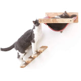 Wall-mounted Cat Hammock Bed Pet Furniture Kitten Wall Shelf Set Cat Perch Wooden Scratching Climbing Post Cat Tree House Toy Jack's Clearance
