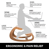 VEVOR Ergonomic Kneeling Chair Stool W/ Thick Cushion Home Office Chair Improving Body Posture Rocking Wood Knee Computer Chair Jack's Clearance