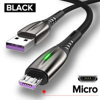 5A 2m USB Type C Fast Charging Mobile Phone Android Charger Type-C Data Cable Jack's Clearance