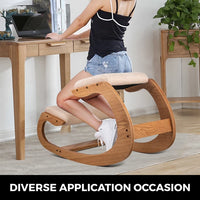 VEVOR Ergonomic Kneeling Chair Stool W/ Thick Cushion Home Office Chair Improving Body Posture Rocking Wood Knee Computer Chair Jack's Clearance