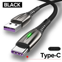 5A 2m USB Type C Fast Charging Mobile Phone Android Charger Type-C Data Cable Jack's Clearance
