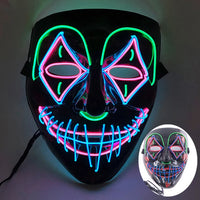 Halloween Neon Led Purge Mask Masque Masquerade Party Masks Light Luminous In The Dark Funny Masks Cosplay Costume Supplies Jack's Clearance