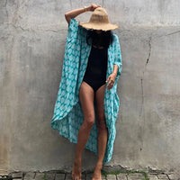 Beach Cover Ups for Swimwear | Women Black Tie Dye Kimono Jack's Clearance