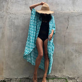 Beach Cover Ups for Swimwear | Women Black Tie Dye Kimono Jack's Clearance