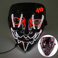 Halloween Neon Led Purge Mask Masque Masquerade Party Masks Light Luminous In The Dark Funny Masks Cosplay Costume Supplies Jack's Clearance