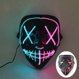 Halloween Neon Led Purge Mask Masque Masquerade Party Masks Light Luminous In The Dark Funny Masks Cosplay Costume Supplies Jack's Clearance