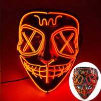 Halloween Neon Led Purge Mask Masque Masquerade Party Masks Light Luminous In The Dark Funny Masks Cosplay Costume Supplies Jack's Clearance