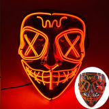 Halloween Neon Led Purge Mask Masque Masquerade Party Masks Light Luminous In The Dark Funny Masks Cosplay Costume Supplies Jack's Clearance