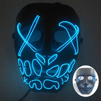 Halloween Neon Led Purge Mask Masque Masquerade Party Masks Light Luminous In The Dark Funny Masks Cosplay Costume Supplies Jack's Clearance