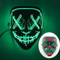Halloween Neon Led Purge Mask Masque Masquerade Party Masks Light Luminous In The Dark Funny Masks Cosplay Costume Supplies Jack's Clearance