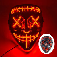 Halloween Neon Led Purge Mask Masque Masquerade Party Masks Light Luminous In The Dark Funny Masks Cosplay Costume Supplies Jack's Clearance