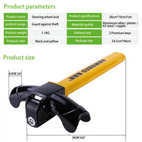 Universal Car Steering Wheel Lock Heavy Duty Anti-theft  Car/Van Security Rotary Steering Wheel Lock Enhance Automobile Security Jack's Clearance