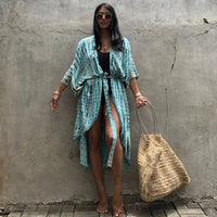 Beach Cover Ups for Swimwear | Women Black Tie Dye Kimono Jack's Clearance