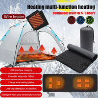 USB Heating Camping Sleeping Mattress 3-Level Adjustable Insulation Heated Sleeping Pad 7 Zone Areas Outdoor Hiking Travel Supplies Jack's Clearance
