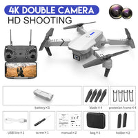 KBDFA E88 Pro 2022 New WIFI FPV Drone With Wide Angle HD 4K Camera Height Hold RC Foldable Quadcopter Drones Jack's Clearance