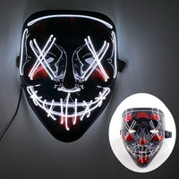 Halloween Neon Led Purge Mask Masque Masquerade Party Masks Light Luminous In The Dark Funny Masks Cosplay Costume Supplies Jack's Clearance