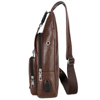 USB Charging Chest Bag with Headset Hole Men's Multifunction Single Strap Anti-theft Chest Bag with Adjustable Shoulder Strap Jack's Clearance