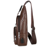 USB Charging Chest Bag with Headset Hole Men's Multifunction Single Strap Anti-theft Chest Bag with Adjustable Shoulder Strap Jack's Clearance
