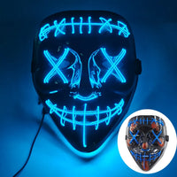 Halloween Neon Led Purge Mask Masque Masquerade Party Masks Light Luminous In The Dark Funny Masks Cosplay Costume Supplies Jack's Clearance