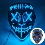 Halloween Neon Led Purge Mask Masque Masquerade Party Masks Light Luminous In The Dark Funny Masks Cosplay Costume Supplies Jack's Clearance