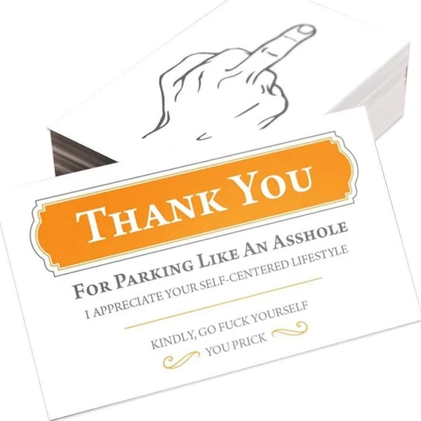 Gift Simplicity Middle Finger Card Illegal Parking Reminder Card Bad Parking Violation Stickers Warning Sign Card Jack's Clearance